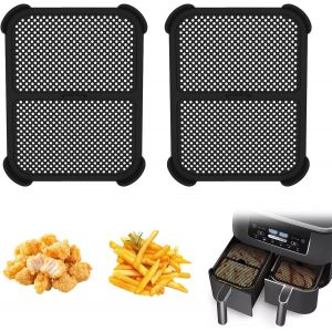 2 Pcs Protections Anti-&eacute;Claboussures 21.3X16.7Cm Air Fryer Filet Anti-&eacute;Claboussures,Anti Eclaboussure Air Fryer Ni-nja AF400,AF451,DZ401,R&eacute;glable,Protection Efficace Contre Les Projections De Graisse - Neuf