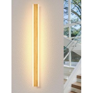 SUBZONAL-Applique murale LED en bois longue applique en bambou 115 cm lampe d'intérieur 3000 K appliques murales 36W éclairage intérieur moderne lampe de chevet lampe de couloir chambre escalier - Neuf