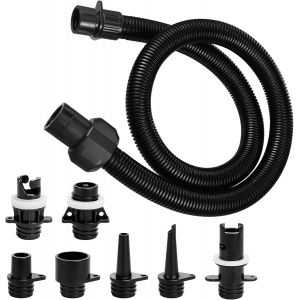 Letnerny-8 Pi&egrave;ces Outdoormaster Gonflable, Kit Adaptateur Pompe Sup, Adaptateur Pompe Sup Bateau Et Kit Tuyau Air, Accessoires Pompe &Agrave; Air Sup &Eacute;lectrique De Rechange Pour Canot, Bateau, Paddle Board, - Neuf