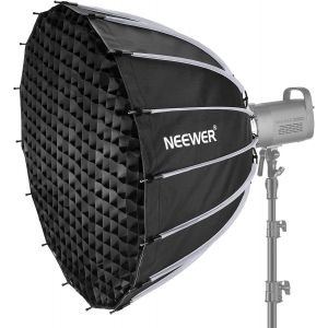 NEEWER 85cm Softbox Parabolique Installation et Pliage Rapide,avec Diffuseurs/Grille Nid d'abeille,Compatible avec Aputure 120d D&ocirc;me de Lumi&egrave;re Godox sl60w NEEWER RGB CB60 et Lampes &agrave; Monture Bowens - Neuf