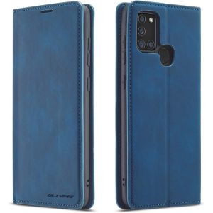 SJZG-Coque Pour Samsung Galaxy A21S, Housse En Cuir Premium Pu Portefeuille Etui, [Fentes Pour Cartes] [Fermoir Magn&eacute;tique] [Stand Fonction] Flip Coque Pour Samsung Galaxy A21S - Bleu - Neuf