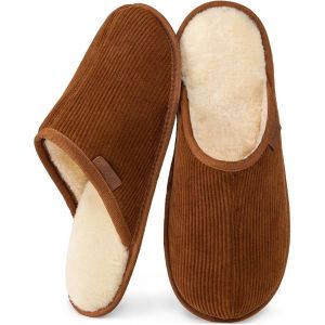 Kalanka-Chaussons En Velours Côtelé Pour Hommes Avec Doublure En Fausse Fourrure - Neuf
