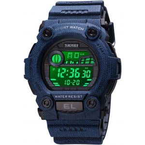 Eryi-Homme Et Femme Étanche Montre Led Électronique Digital Alarme Chronomètre Multifonctionnel Outdoor Plastique Sport Montres Et Caoutchouc Ruban - Neuf