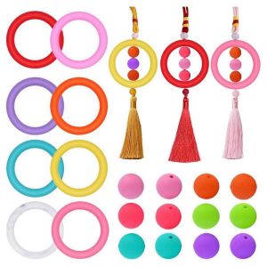 Anneau De Perles En Silicone 65mm Perles En Caoutchouc Perles Rondes En Vrac Perles De Bricolage - Neuf