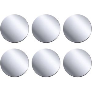 Metal Plates Set Of 6 For Magnetic Car Phone Holder, Thin Metal Plate With Adhesive For Phone Magnet (6 Pieces Silver-Round) - Neuf