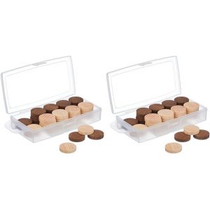 8985- Jeux De Soci&eacute;t&eacute;-Boite 40 Pions Dames En Bois (Lot De 2)[Z688] - Neuf