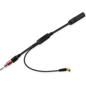 Adaptateur de c&acirc;ble diviseur d'antenne Universel Dab+/FM pour Voiture | Connecteur ISO vers DIN & SMB | Compatible avec Les autoradios Pioneer, Sony, Alpine, TechniSat, Blaupunkt - Neuf
