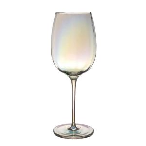 Intirilife Verre À Vin Avec Reflets Arc-En-Ciel Et Forme Ondulée - 440 Ml De Capacité - Calice À Vin Blanc Vin Rouge Résistant Aux Chocs Et Lavable Au Lave-Vaisselle En Cristal - Neuf
