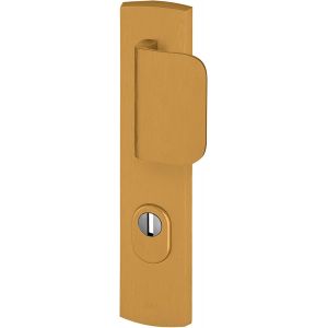 9920051 Ensemble de Poign&eacute;es Blind&eacute;es sur Plaque EMUST Pali&egrave;re B&eacute;quille + Aileron pour Porte d'Entr&eacute;e (pour Cylindre Europ&eacute;en), Coloris INOX - Neuf