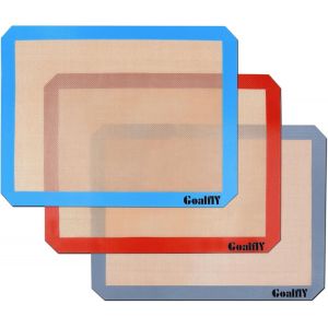 AYUHR-Lot de 3 tapis de cuisson en silicone (40 x 30 cm), demi-feuille de cuisson en silicone, antiadhésifs, tapis de cuisson en silicone pour la cuisson - Neuf