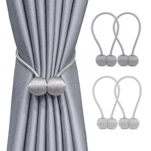 Lot De 2 Embrasses Aux Rideaux Rétro Magnétiques(Gris), Boucle De Rideau En Résine Dure Décoration Avec Magnétisme Durable Puissant Pour Home Office Bureau Chez Soi - Neuf
