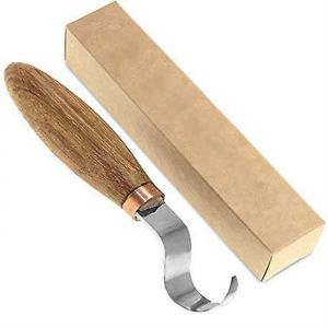 Couteau &agrave; crochet pour la sculpture sur bois, destin&eacute; &agrave; la fabrication de cuill&egrave;res, bols et kuksas - Neuf