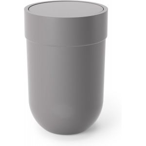 Waste Can Touch. Poubelle De Salle De Bain Touch, Couvercle Rotatif. Plastique Moul&eacute;. Coloris Gris. 5.9L. Dimension 19.1X26Cm - Neuf