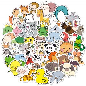 Lot De 50 Autocollants Animal De Mer Imperméables En Vinyle Coloré Pour Bureau, Ordinateur Portable, Bouteille D'eau (Animal) - Neuf