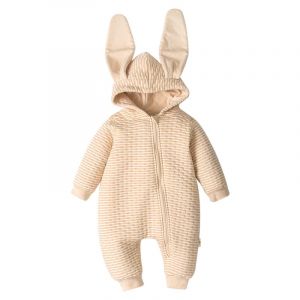 Body Unisexe A Manches Longues Pour Bebe, Motif Oreilles De Lapin, Capuche, En Coton, Pour Les Sorties A La Maison, Marron, Taille 66 - Neuf