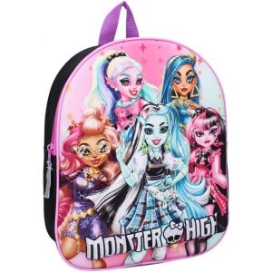 Sac à dos-3D-Monster High-Violet-Enfant-Ecole-Maternelle-Garderie-Primaire-Cartable fille-Taille 32 cm-Bretelles réglables-Idée Cadeau - Neuf