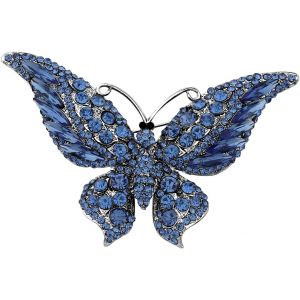 Kjdal-Broche Papillon En Cristal Et Strass Bleu Pour Femmes Et Filles Pour Mariage/Banquet/Fête D'anniversaire - Neuf
