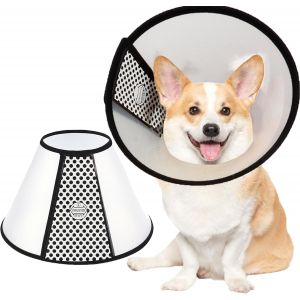 Collerette Collier De C&ocirc;ne De Chien, Anti-Morsure Protection C&ocirc;ne Collerettes, Collier De Protection Collier Pour Chiot Collier Blessure Protecteur De C&ocirc;ne De Cou R&eacute;glable(42-46cm) Environ 50 Kg - Neuf