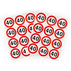 Sjzg-Decoration Anniversaire 40 Ans Autocollant Panneau De Signalisation Rouge/Blanc - D&eacute;coration Originale Pour Anniversaire 40 Ans Femme Et Homme - - Neuf