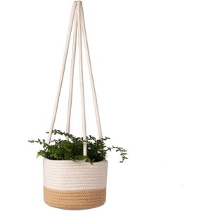 ERYI-Panier À Suspendre Plantes D'Intérieur, Panier À Suspendre Plantes D'Intérieur, Paniers Plantation Corde À Suspendre, Convient À La Décoration Intérieure Et Extérieure (Grande Taille) (Grand) - Neuf