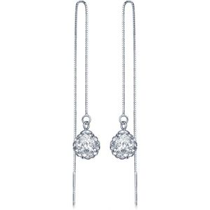 Kal-Infinite U Boucle D'oreille En Argent 925 Le Fil D'oreille De Diamant Autrichien Brillant Et &Eacute;l&eacute;gant - Neuf