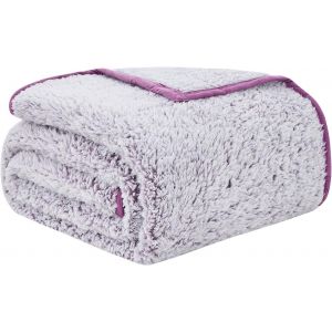 Tianyi-Couverture Sherpa Douillette Moelleux 130 X 150cm Violet Épais Et Élégant, Couverture De Canapé Double Face Extra Doux, Chaud Confortable Réversible Moelleuse - Neuf