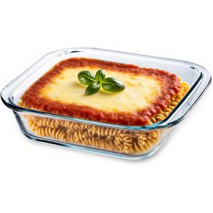 Jexnovashop-Petit Plat &Agrave; Gratin En Verre 21,3 X 15 X 5 Cm, 1 L, Plaque De Cuisson Transparente En Verre, Mini Plat &Agrave; Gratin Pour Four, Friteuse &Agrave; Air Chaud, Four &Agrave; Micro-Ondes (1,1 L) - Neuf