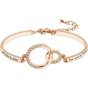Bracelet De L'amitié Avec Inscription « Not Sister By Blood But Sister By Heart » - Neuf