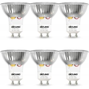 Kal-Ampoule Led Gu10, Blanc Chaud 2700k, 5w, Équivalent 50w Lampe Halogène, 400lm, Ampoule Led Spot Culot Gu10, Non-Dimmable, 230v, 120° Larges Faisceaux, Lot De 6 - Neuf