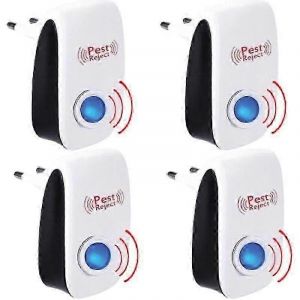 Pack de 4 souris et rat à ultrasons Dispositif Barrière anti-insectes Tueur de mouches électrique Rongeur puissant Répulsif à ultrasons - Neuf
