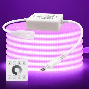 220V Ruban LED COB, 288 LEDs/m Dimmbar Bande LED Lumineuse IP65 &eacute;tanche Flexible Neon Light Strip Avec 750w Gradateur monochrome pour Maison Chambre Cuisine DIY Dekoration. - Neuf
