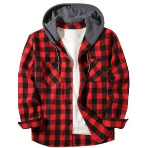 Chemise &Agrave; Carreaux Avec Capuche &ndash; Style Urbain Et Confort Absolu - Neuf