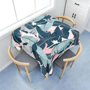 Nappe De Table Carrée, Motif Feuilles De Plantes Nappes Imperméables Anti Tache Infroissable Nappe Pour Salle À Manger Cuisine Jardin Picnic Exterieur (200x200cm,Feuille De Banane) - Neuf