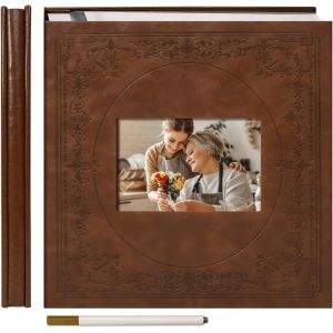 Album Photo Adh&eacute;sif En Similicuir Avec Fen&ecirc;tre 30 Feuilles (60 Pages), Scrapbooking Diy, Bleu Marine - Neuf