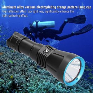 Lampe Torche Puissante, Lampe De Plong&eacute;e &Agrave; Haute R&eacute;flectivit&eacute; Pour Le Camping, La P&ecirc;che Sous-Marine, La Chasse Et La R&eacute;cup&eacute;ration D'objets Sous-Marins. Couleur : Noir. - Neuf