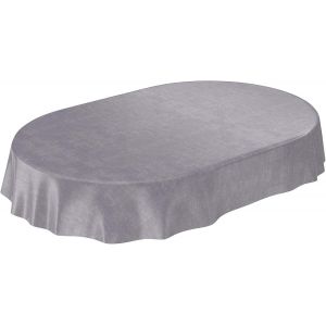 Ulteronixshop-Nappe De Table En Toile Cir&eacute;e Anro - Gris B&eacute;ton - Forme Ronde, Rectangulaire Et Ovale - 180x140cm - Bords D&eacute;coup&eacute;s - Neuf