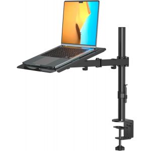 SUBZONAL-Suptek Support Ecran PC avec Plateau pour Ordinateur Portable, Support Moniteur pour &Eacute;crans 13-27 Pouces et PC Portables jusqu'&agrave; 15,6 Pouces, Support PC Portable Pivotant et Rotation - MD642 - Neuf