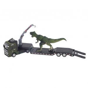 1:50 Dinosaur Transport Trailer High Simulation Alloy Dinosaur Truck Carrier Toy for Children Boys-Tyrannosaure - Neuf