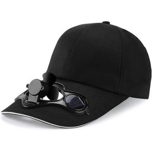 Ventilateur De Refroidissement &Agrave; &Eacute;nergie Solaire D'&eacute;t&eacute; Casquette De Baseball Chapeau De Pare-Soleil,Casquette De Ventilateur Solaire,Noir - Neuf