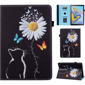 Coque Pour Samsung Galaxy Tab A 10.5 Pouces 2018 (Sm-T590/ Sm-T595), Bande Elastique &Eacute;tui Avec Flip Portefeuille Housse Pour Galaxy Tab A 10.5"" 2018 - Chat Noir[Coq9128232] - Neuf