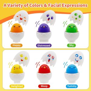 Baby Toy 1 Year 6 Assorted Eggs Plastic Chicks Educational Game 1 Year Montessori Sensory Toy for Babies 18 Months Children's Day Gift 1 2 3 Years - Neuf