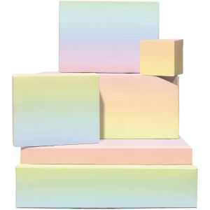 Papier cadeau pastel pour enfant fille - Ombre arc-en-ciel - 6 feuilles de papier cadeau pour elle femme - Recyclable - Pour anniversaire, Baby Shower - Par - Neuf
