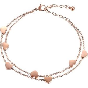 Les Femmes De Bijoux De Bracelet, Élégant Et Délicat De La Rose D'or En Forme De Coeur Bracelet Amour Tempérament Simple En Acier Inoxydable Bracelet De Cheville En Cadeau De Mariage - Neuf