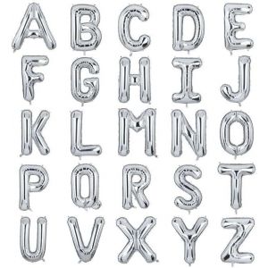 SJZG-Xxl Lettre P Argent&eacute;s Ballon G&eacute;ants H&eacute;lium Mylar Alphabet Ballons Anniversaire F&ecirc;te Pr&eacute;natale Mariage D&eacute;coration 100Cm Argent P - Neuf