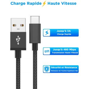 TIANYI-Câble USB C Charge Rapide [Lot de 3,1M+2M+3Mètres] Cable USB Type C Chargeur pour Samsung Galaxy S20 S21 S22 Plus Ultra S10 S10E S8 S9 A51 A71 A31 A52 A72 A41 A21 A21S A50 A40 A70 A13 A53 A12 - Neuf