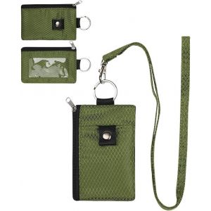 Petit Porte Carte Hommes Avec Porte Badge D'Identification &agrave; Blocage Rfid,Portefeuilles Et Porte-Cartes Homme,Portefeuilles Et Porte Cartes (1, Muiticolor-Green, One Size) - Neuf