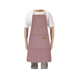 Tablier De Cuisine Rouge Avec 2 Poches Et Bretelles R&eacute;glables - Neuf