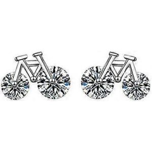 Femmes Stud Boucles D¿Oreilles Strass Vélo Forme Pendentif Boucles D¿Oreilles Boucles D¿Oreilles Charme Boucles D¿Oreilles Bijoux Exquis Bijoux D¿Anniversaire Pour Dames Filles Confortable Et Envir - Neuf