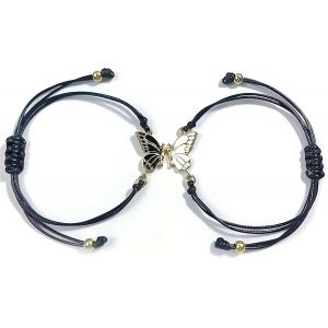 Eryi-2 Pcs Bracelet D'amitié Papillon, Papillon Bracelet Réglable, Cadeaux Pour Les Couples Et Le Meilleur Ami - Neuf