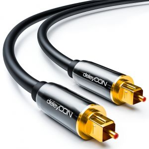 1m Câble Audio Digital Optique S/PDIF 2x Prises Toslink Câble Fibre Optique Prises Métalliques 5mm Flexible-Noir - Neuf